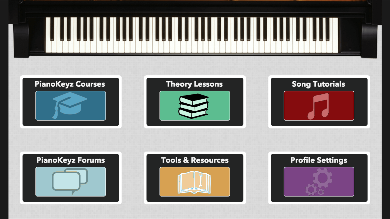 Pianokeyz menu